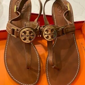 Tory Butch tan thong sandal